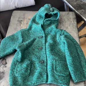 Baby Gap knitted green dinosaur hoody sweater